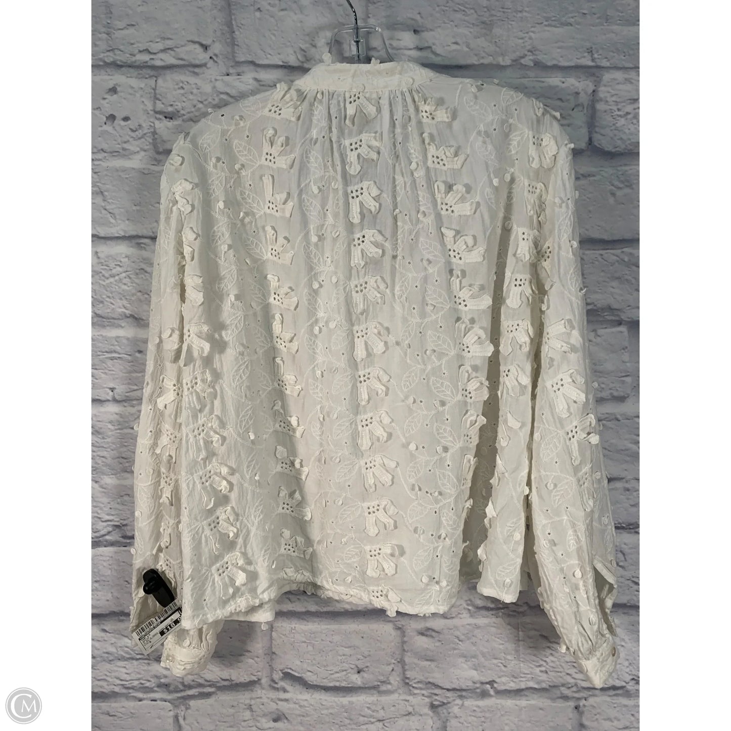 Top Long Sleeve By Anthropologie In White, Size: S