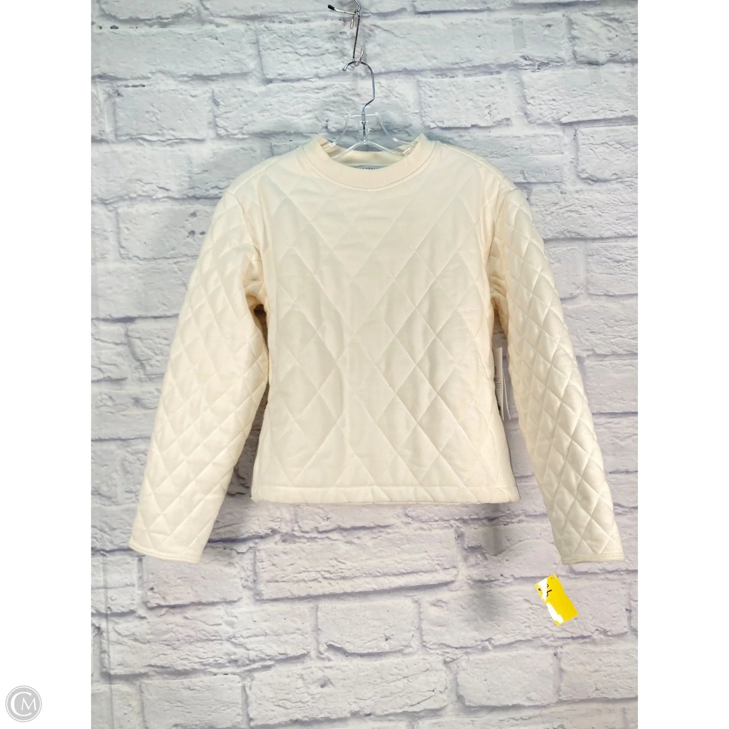 Sweatshirt Crewneck By Athleta In Cream, Size: Xxs