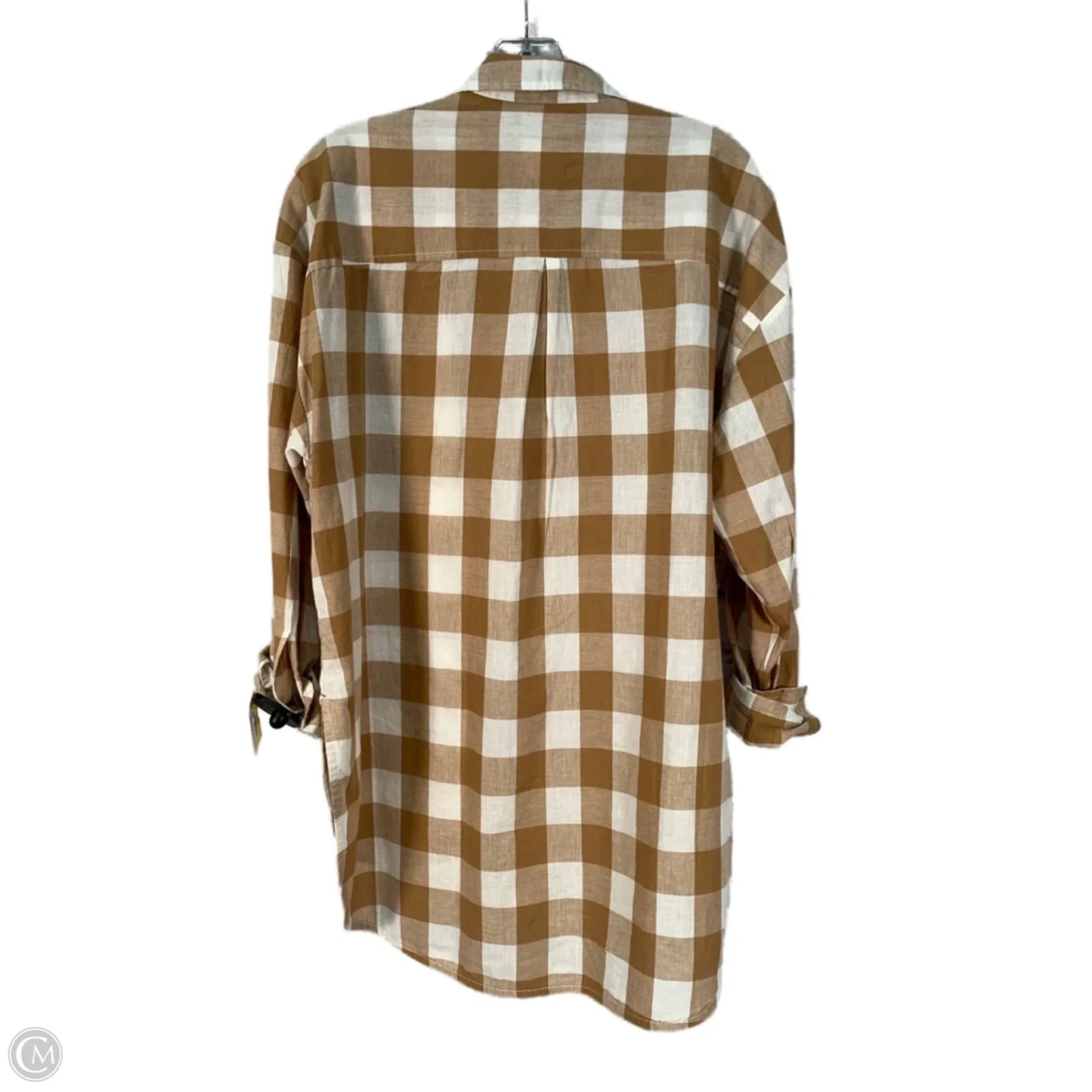 Tunic Long Sleeve By Maeve In Brown & Cream, Size: S