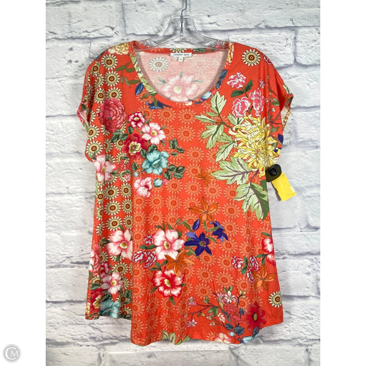 Top Short Sleeve By Johnny Was In Green & Orange, Size: S