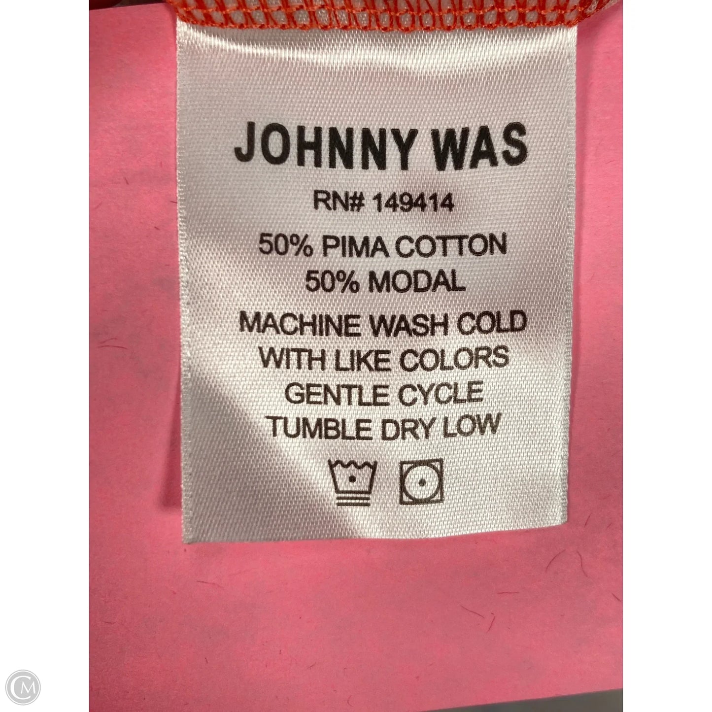 Top Short Sleeve By Johnny Was In Green & Orange, Size: S