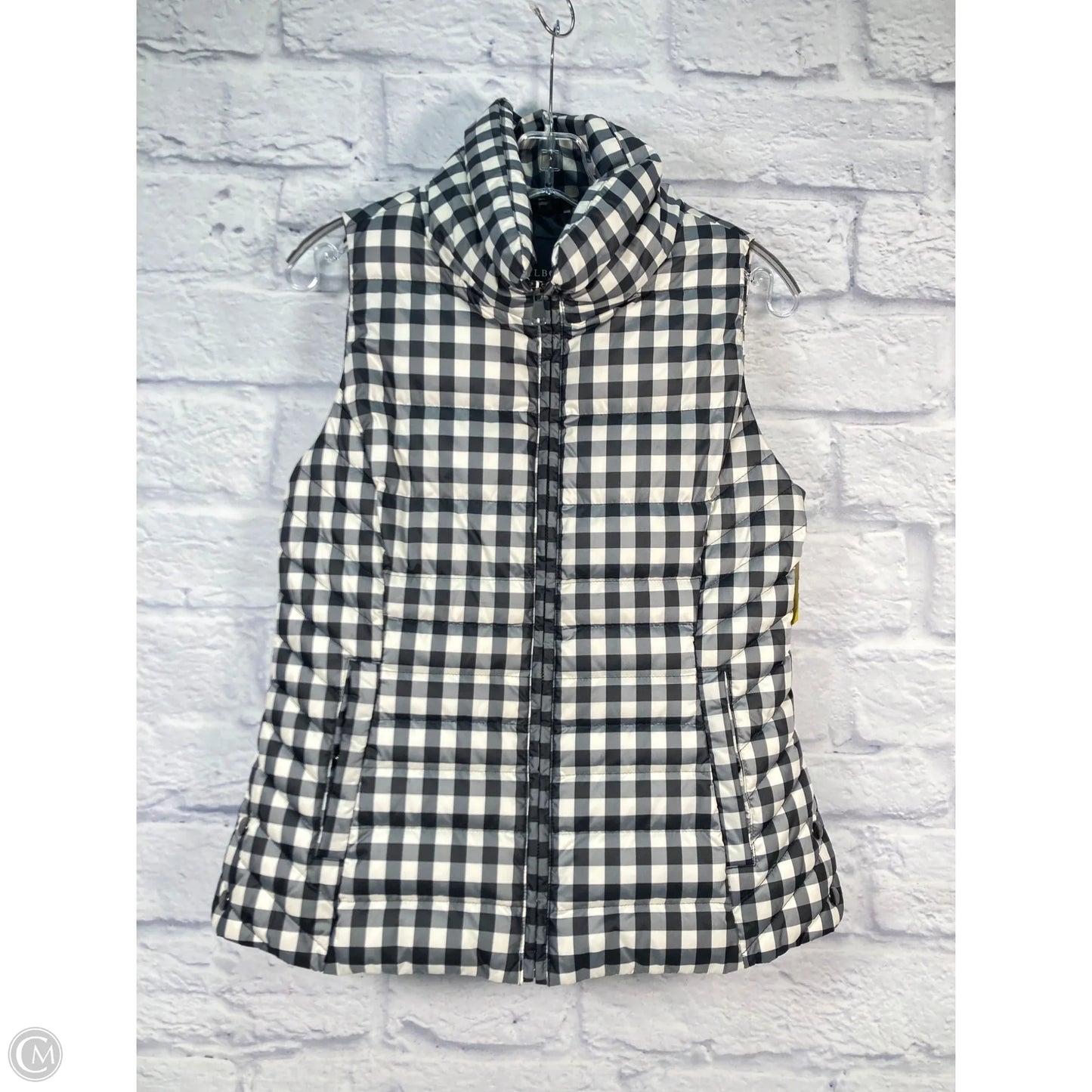 Vest Puffer & Quilted By Talbots In Black & Cream, Size: S