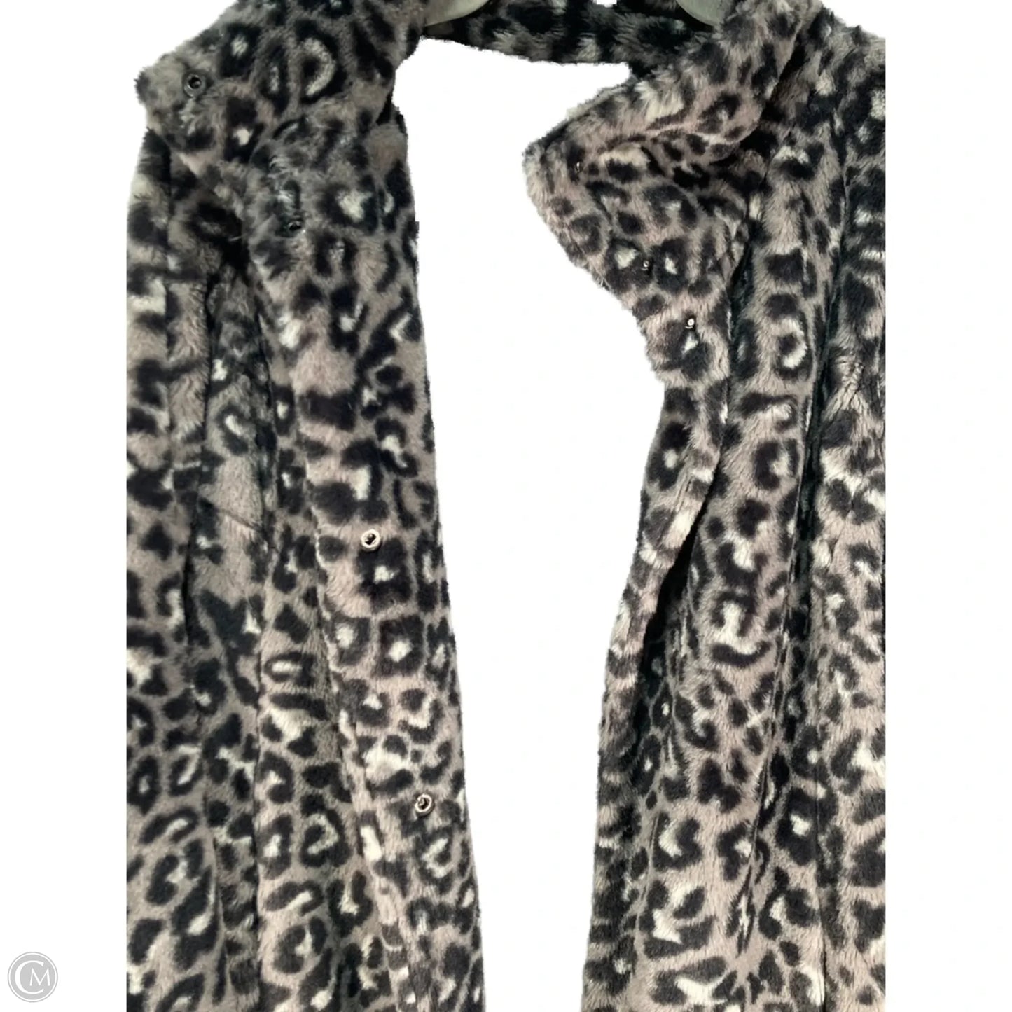 Coat Faux Fur & Sherpa By Loft In Black & Grey, Size: S