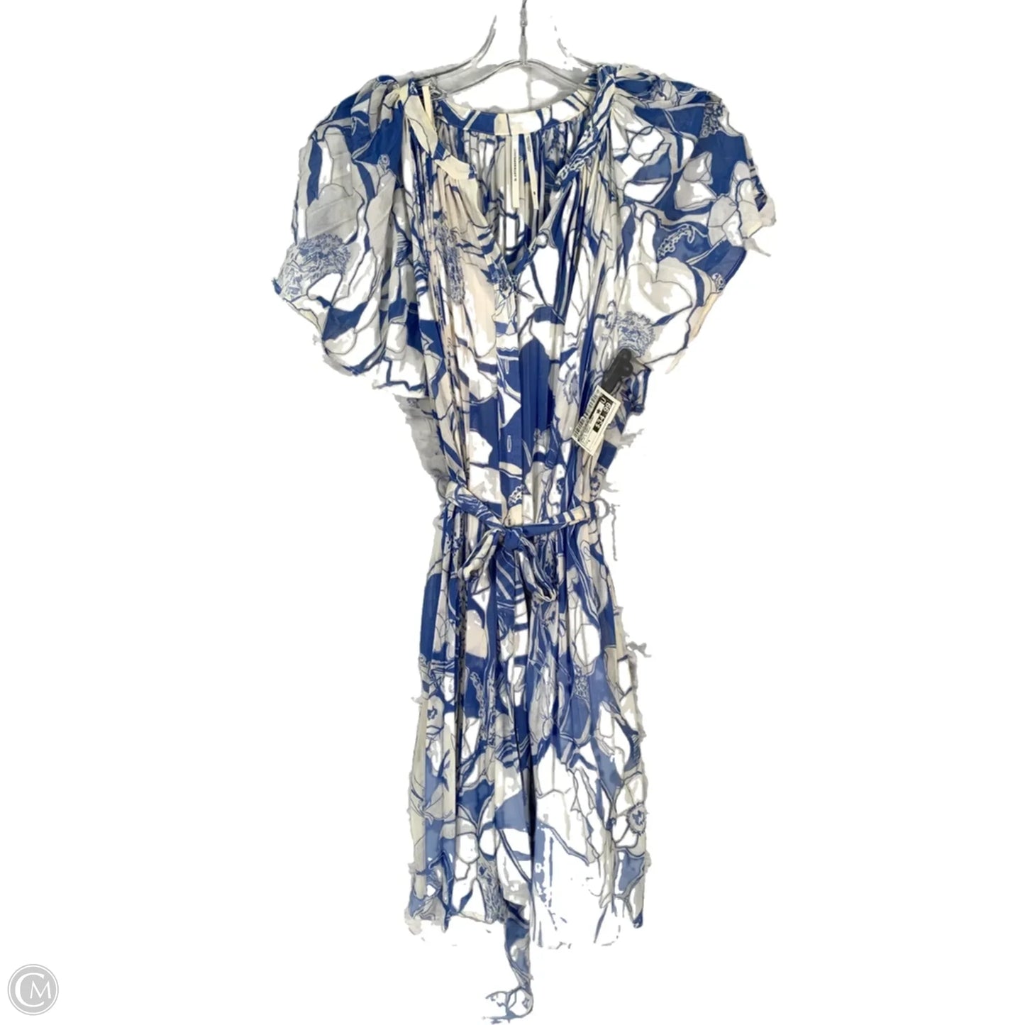 Dress Party Short By Anthropologie In Blue & Cream, Size: S