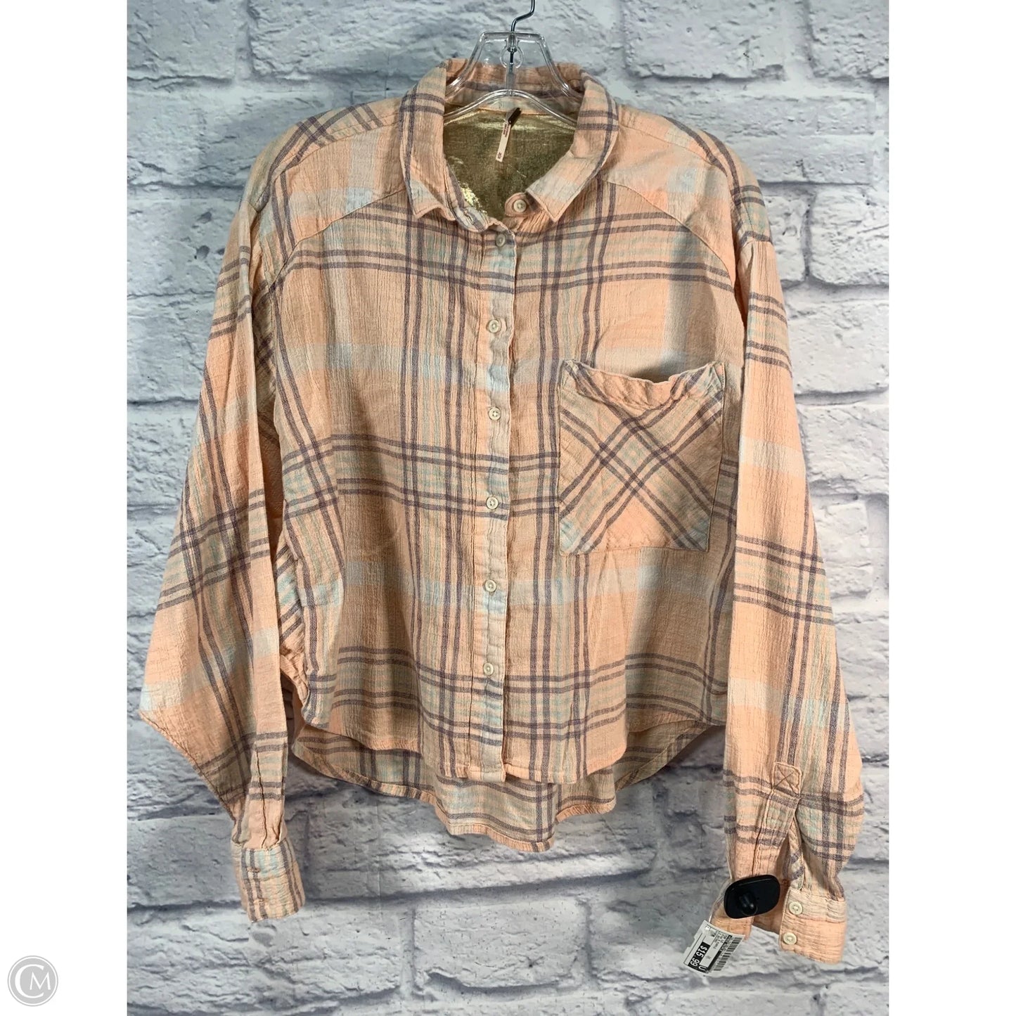 Top Long Sleeve By Free People In Pink & Purple, Size: M