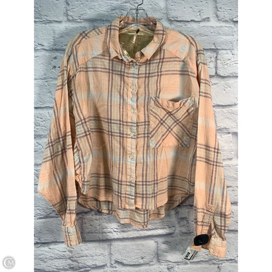 Top Long Sleeve By Free People In Pink & Purple, Size: M