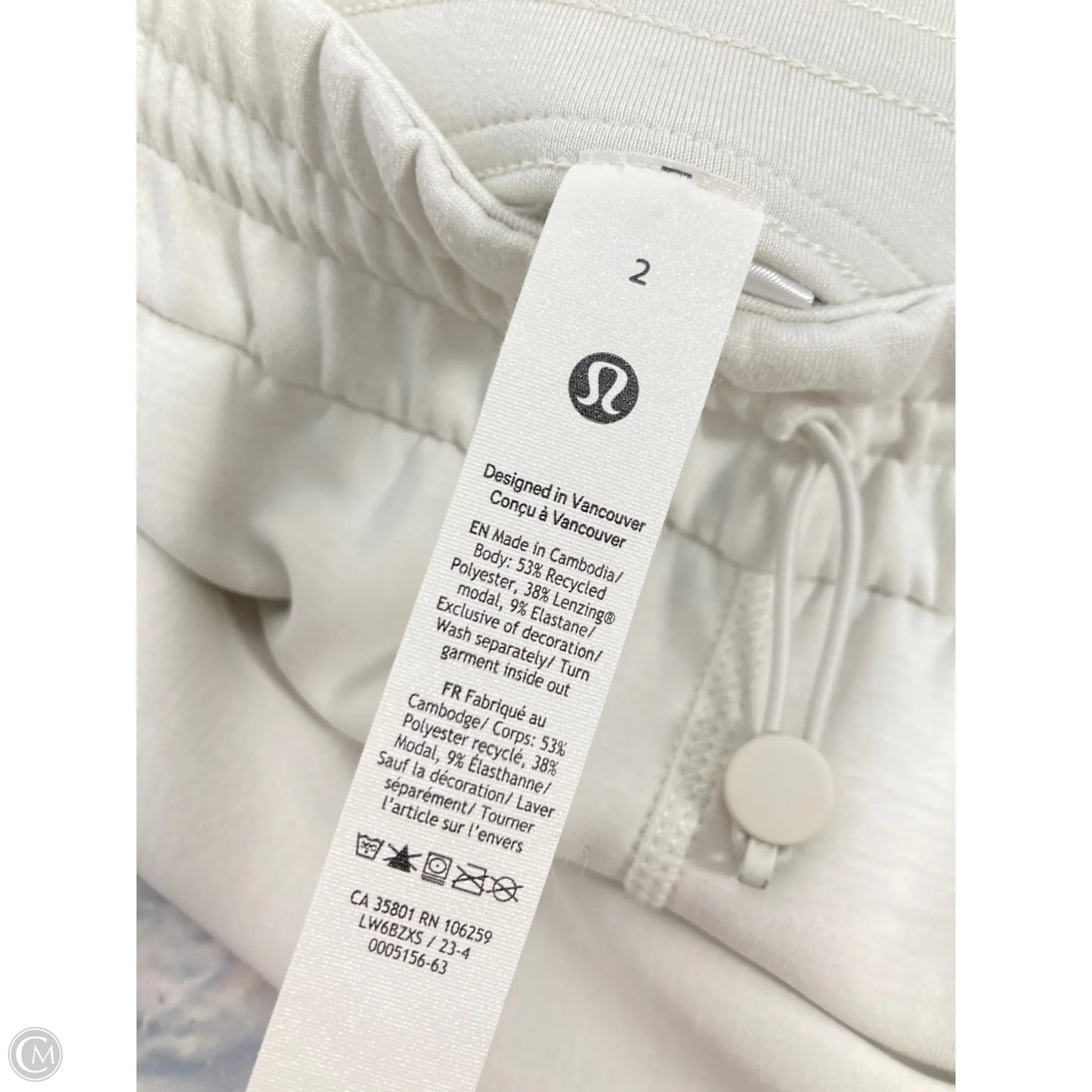 Athletic Pants By Lululemon In Cream, Size: Xs