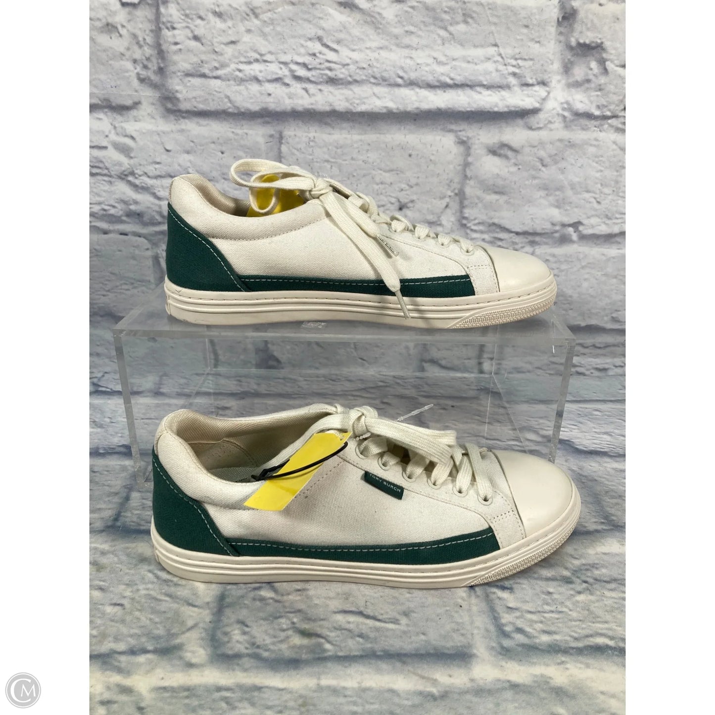 Shoes Designer By Tory Burch In Green & White, Size: 9.5