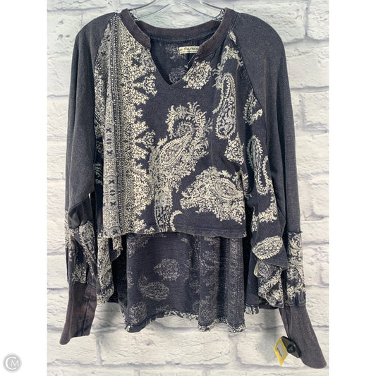 Top Long Sleeve By We The Free In Blue & Cream, Size: Xs