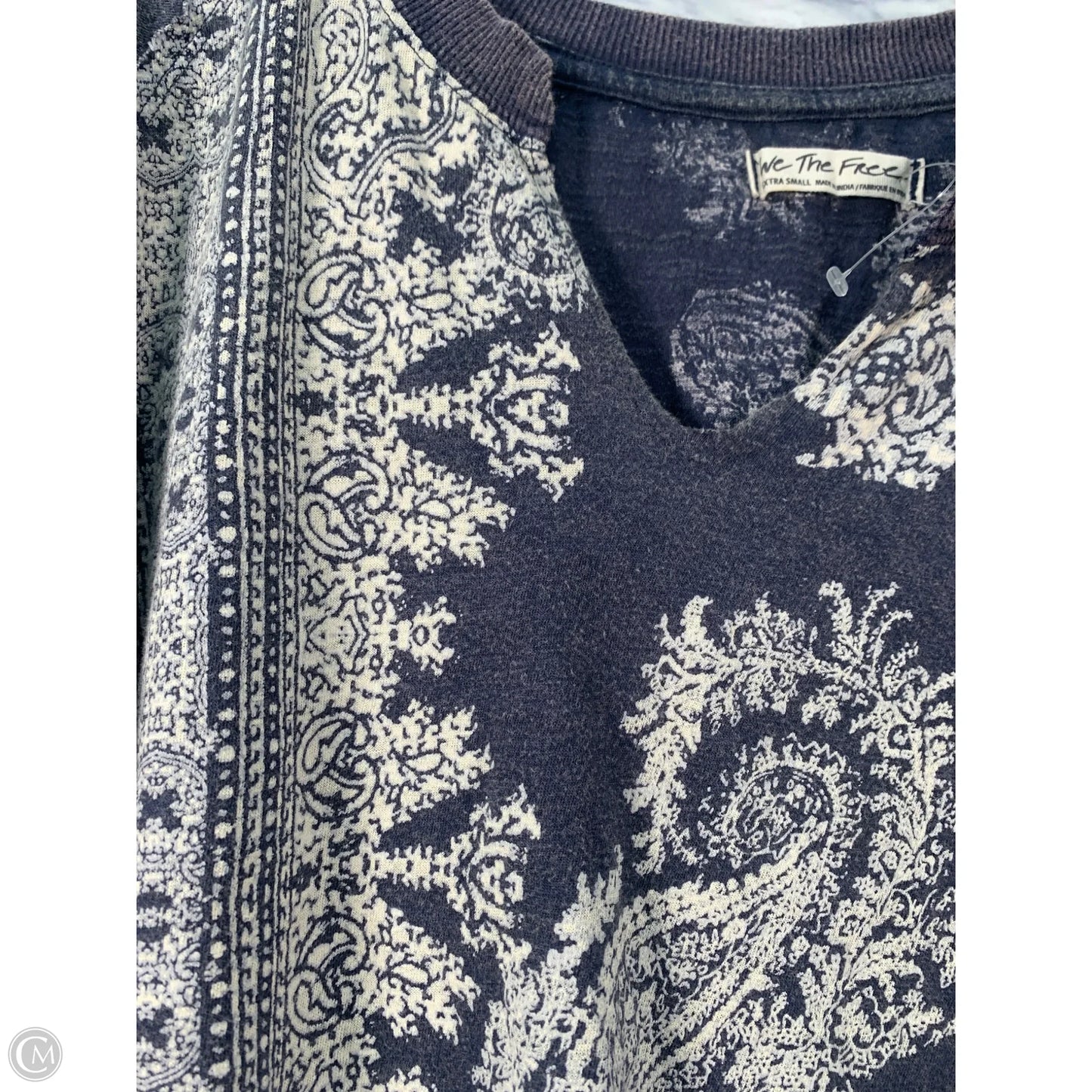 Top Long Sleeve By We The Free In Blue & Cream, Size: Xs