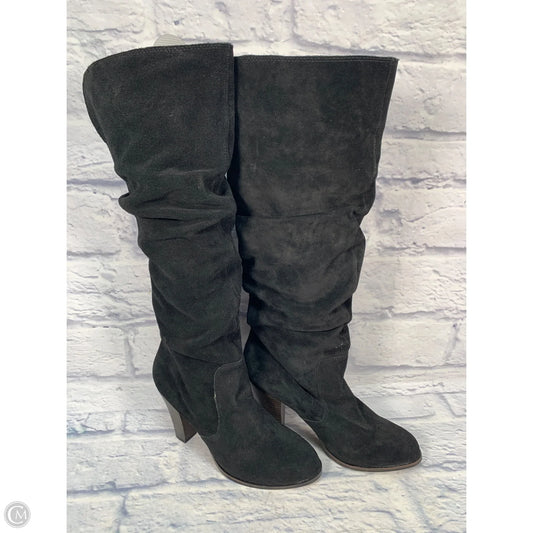Boots Knee Heels By Bakers Shoes In Black, Size: 9