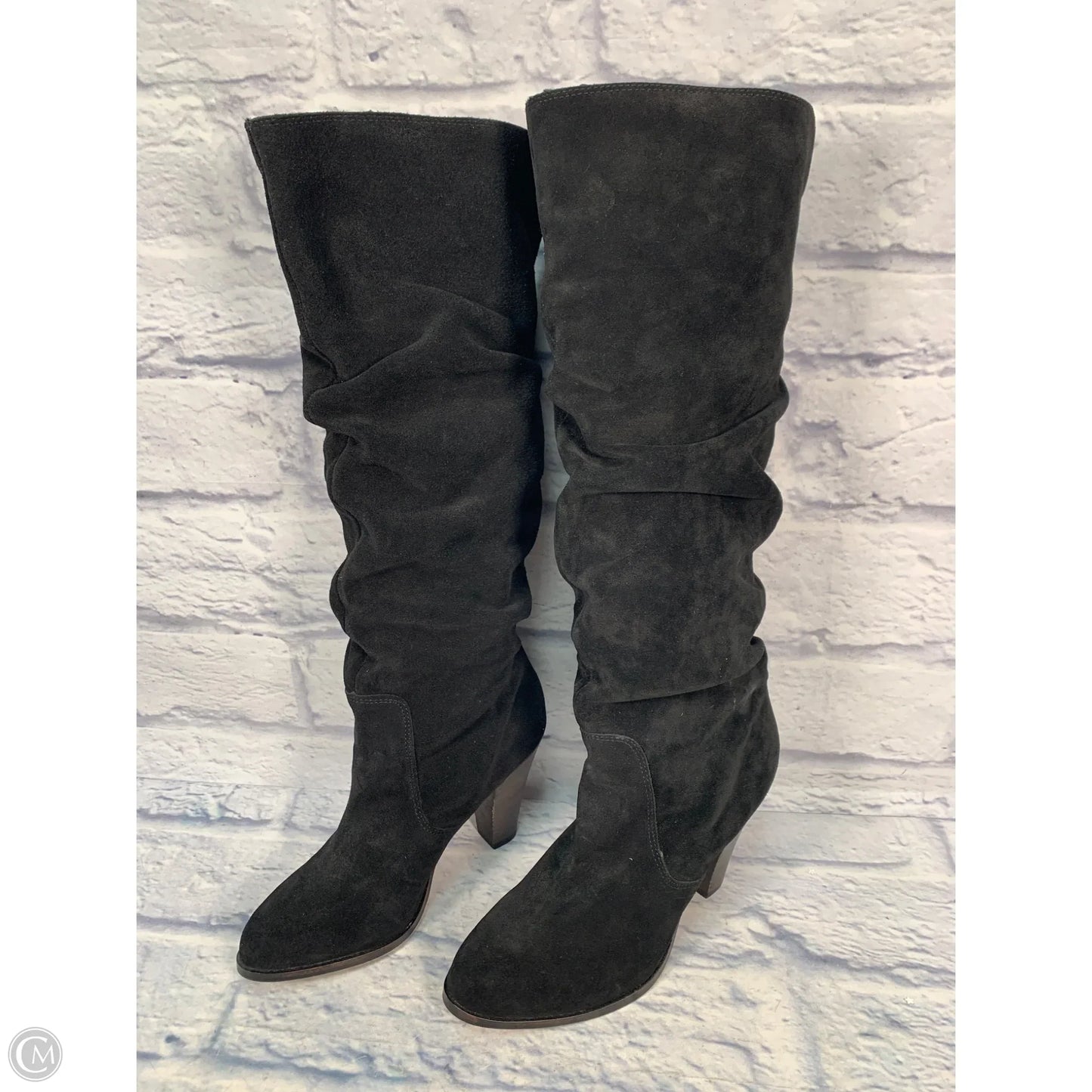 Boots Knee Heels By Bakers Shoes In Black, Size: 9