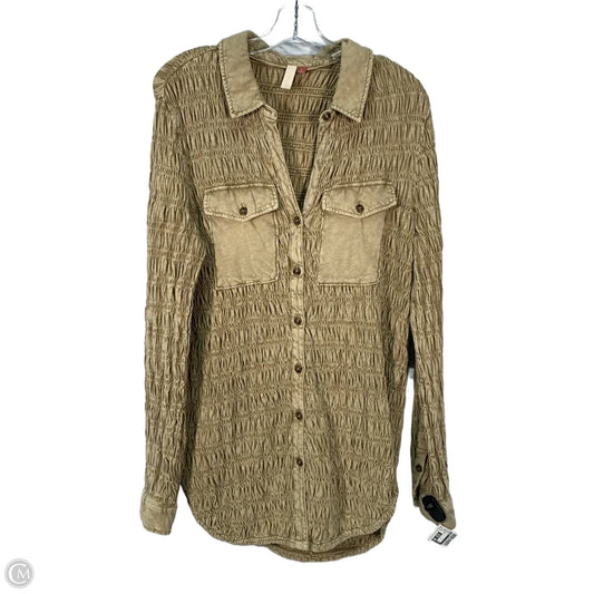 Top Long Sleeve By Pilcro In Tan, Size: S