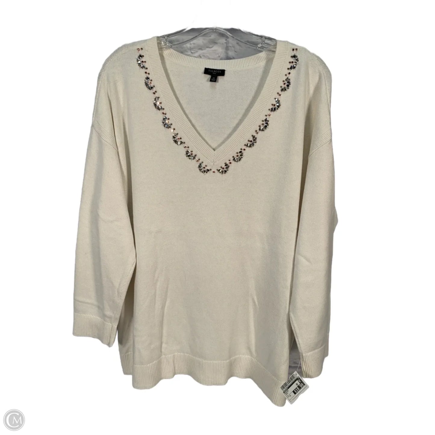 Sweater By Talbots In Cream, Size: 1x