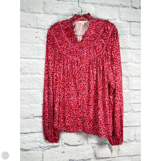 Top Long Sleeve By Boden In Pink & Red, Size: 1x