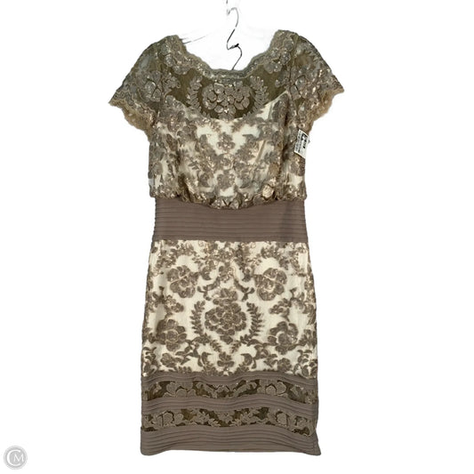 Dress Party Midi By Clothes Mentor In Cream & Silver, Size: M