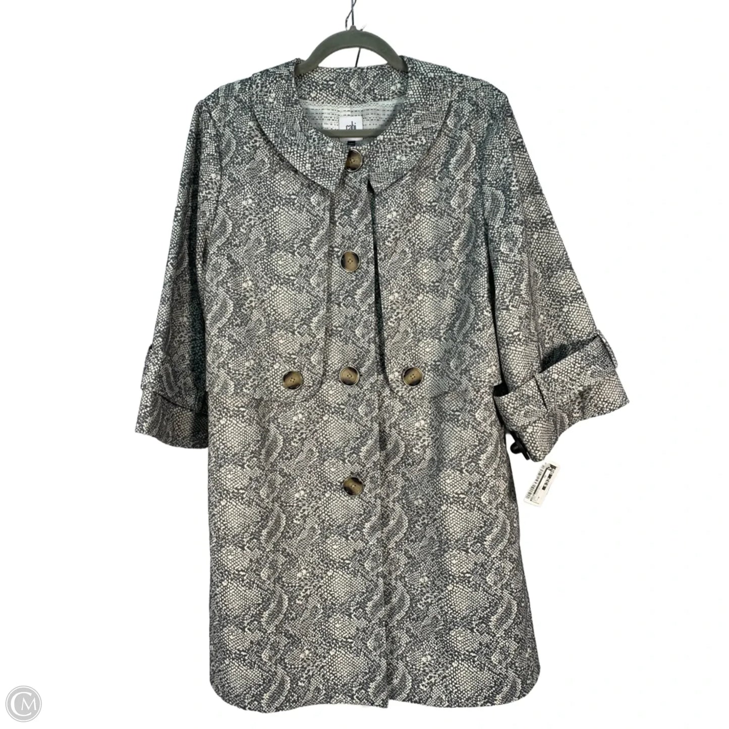 Coat Peacoat By Cabi In Snakeskin Print, Size: M