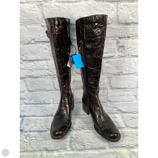 Boots Knee Heels By Born In Brown, Size: 8