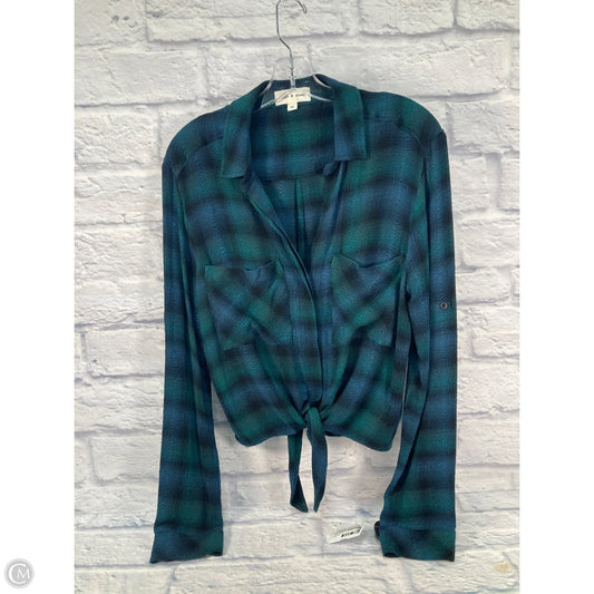 Top Long Sleeve By Cloth & Stone In Blue & Green, Size: M