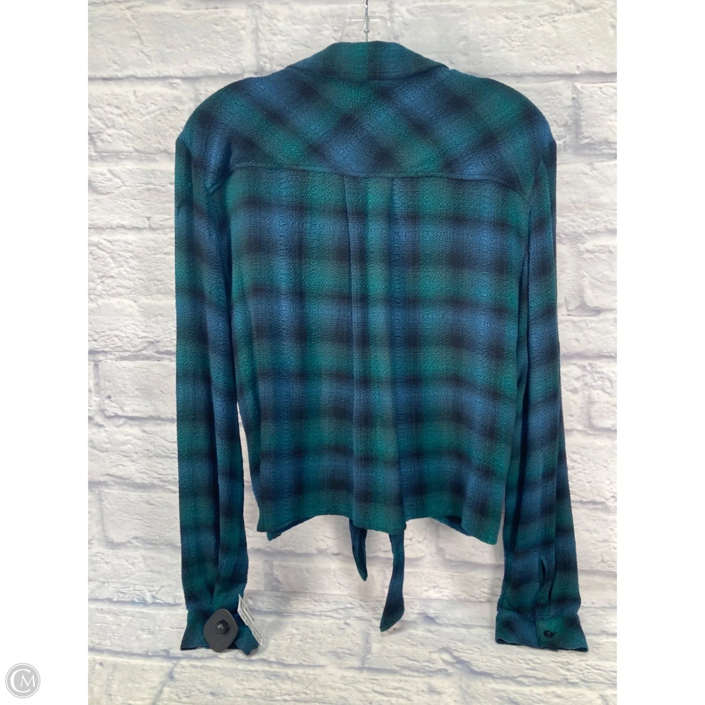 Top Long Sleeve By Cloth & Stone In Blue & Green, Size: M