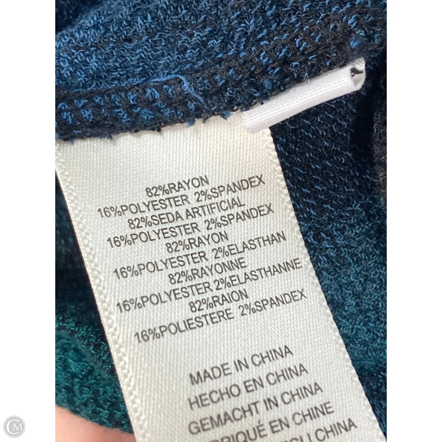 Top Long Sleeve By Cloth & Stone In Blue & Green, Size: M