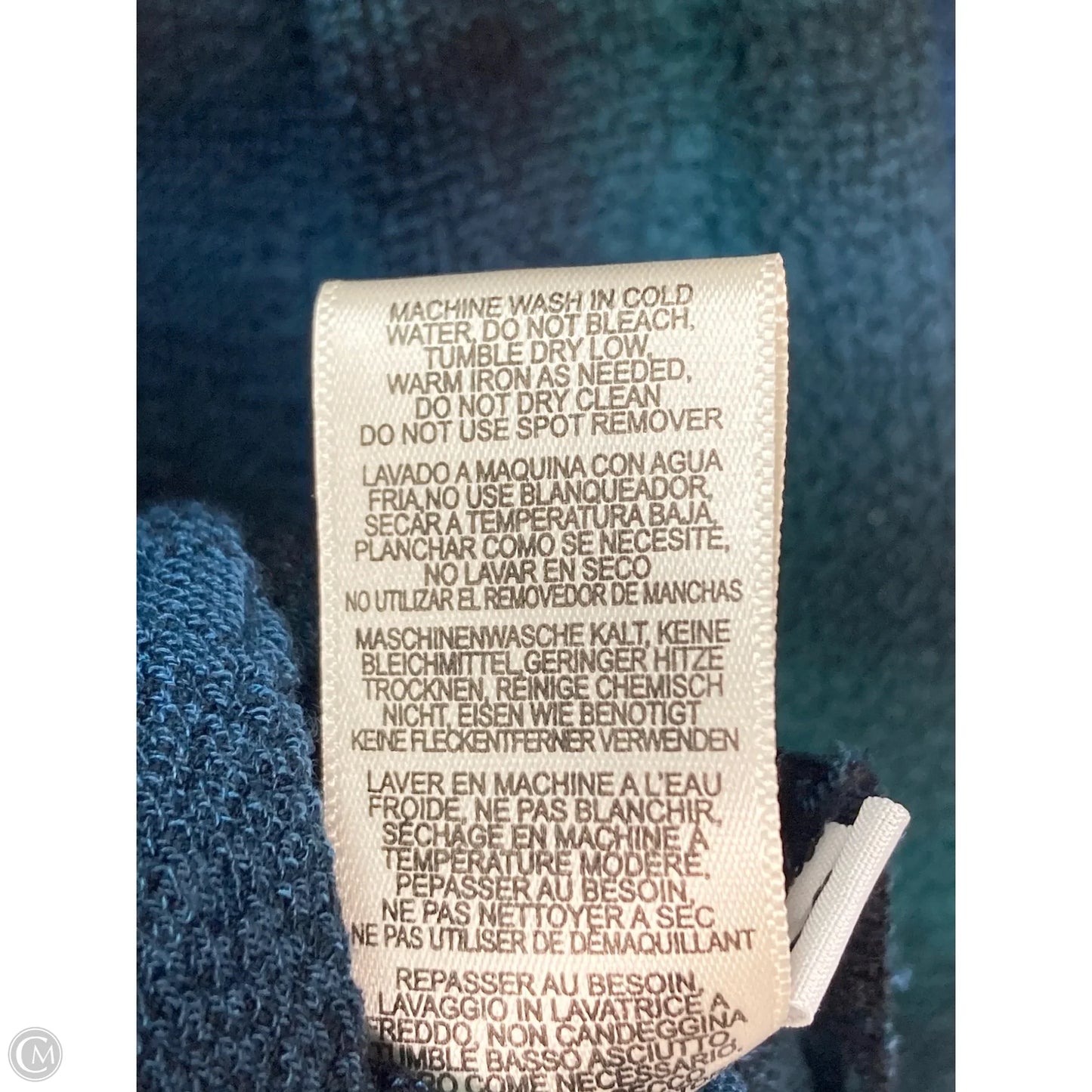 Top Long Sleeve By Cloth & Stone In Blue & Green, Size: M