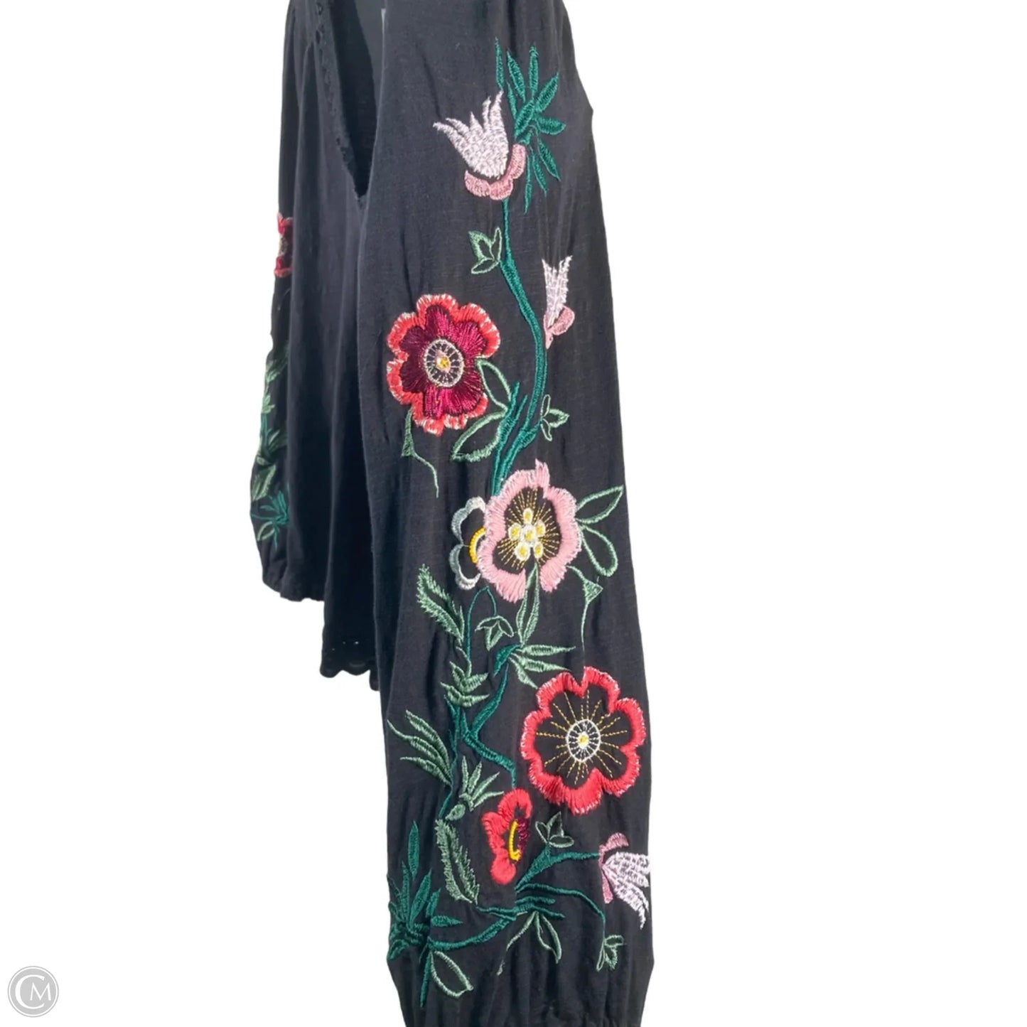 Top Long Sleeve By Anthropologie In Blue & Pink, Size: M