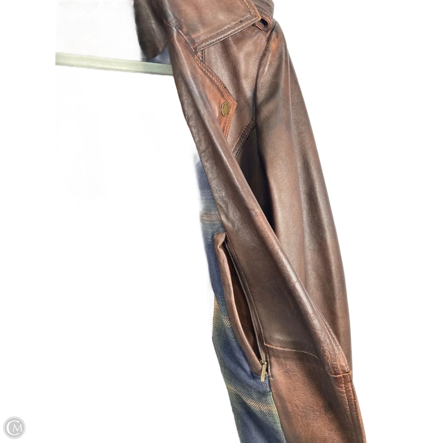 Jacket Moto Leather By Orvis In Brown, Size: Xs