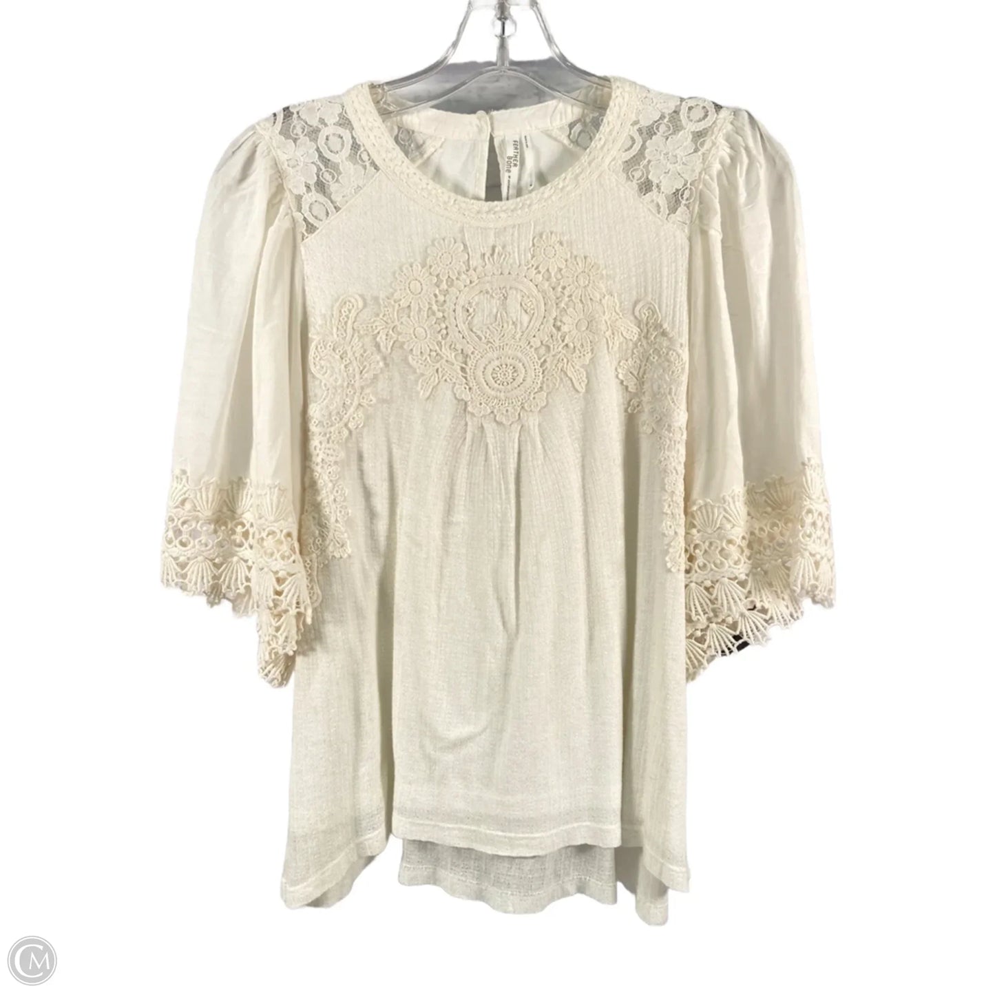 Top Long Sleeve By Anthropologie In Cream, Size: M