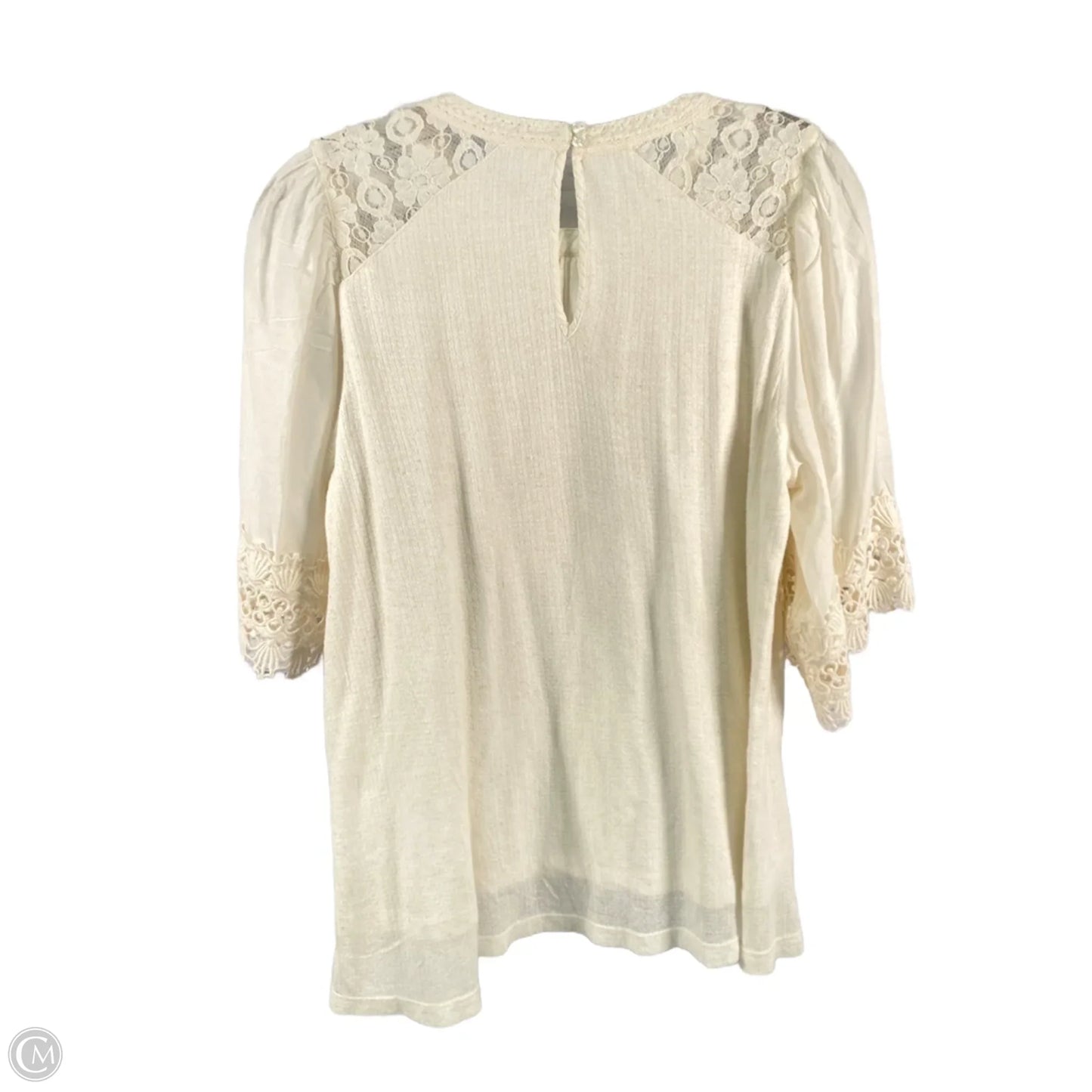 Top Long Sleeve By Anthropologie In Cream, Size: M