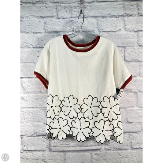 Top Short Sleeve By Maeve In Black & Cream, Size: M