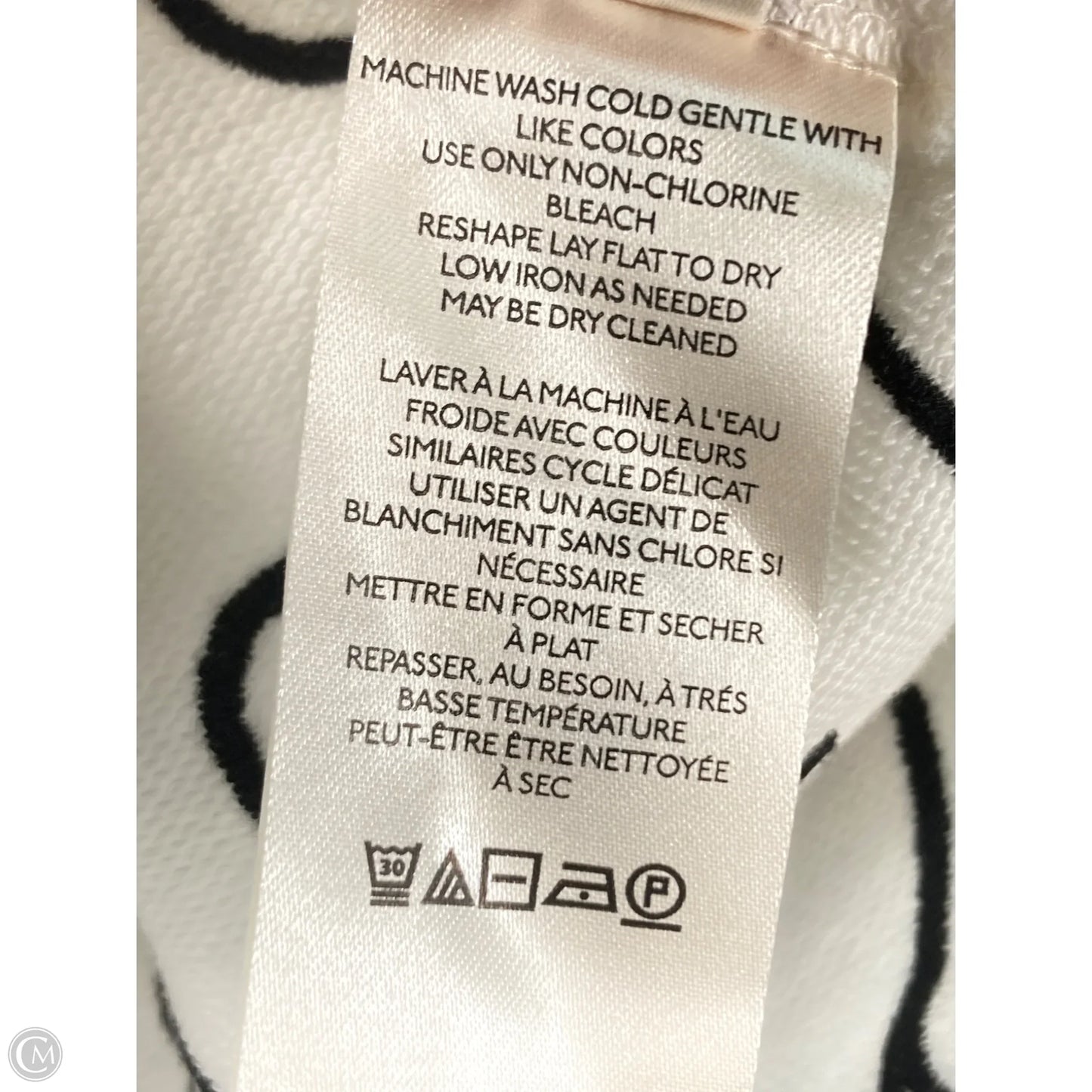 Top Short Sleeve By Maeve In Black & Cream, Size: M