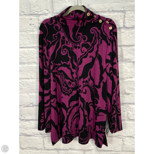 Top Long Sleeve By Chicos In Black & Purple, Size: L