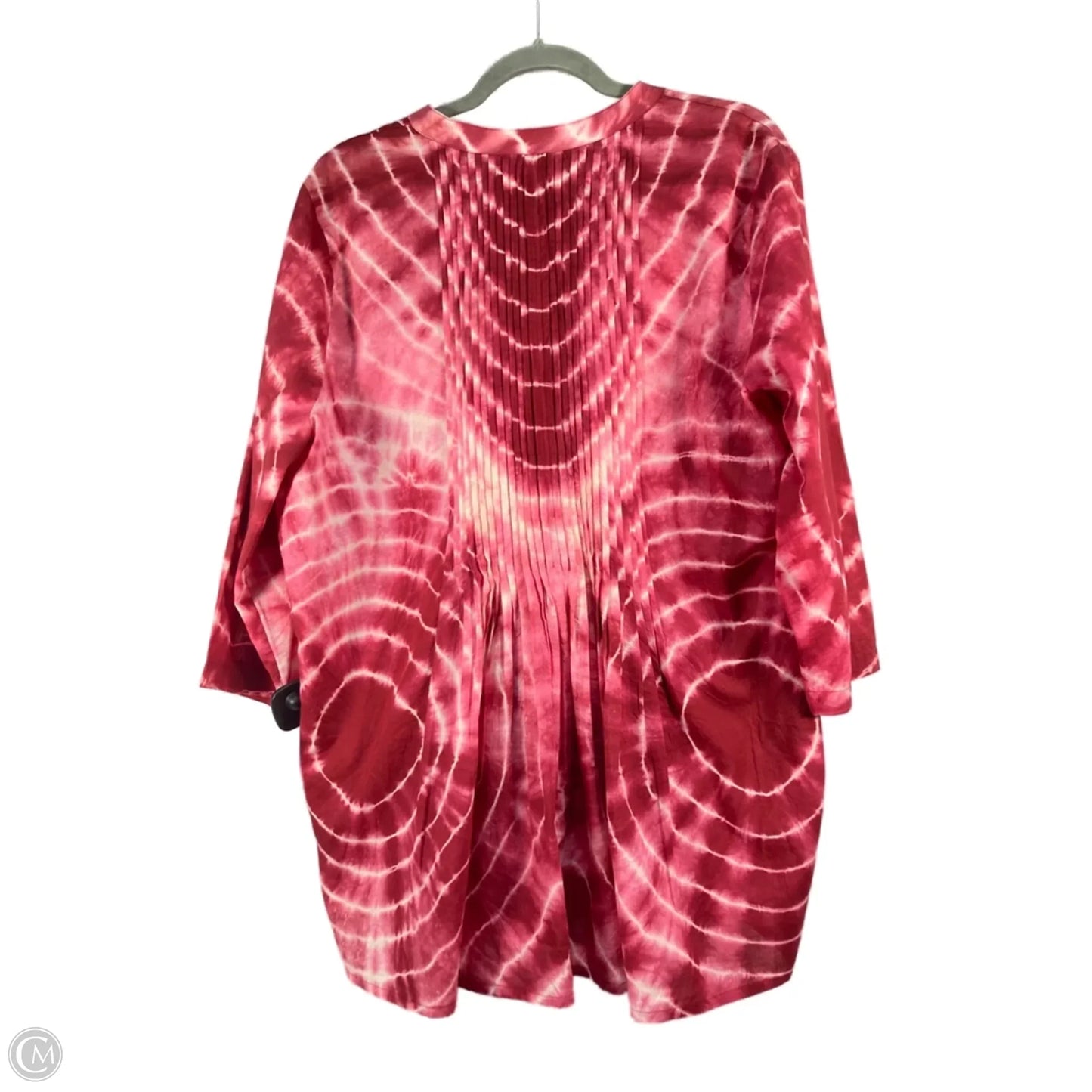 Top Long Sleeve By Chicos In Pink & Red, Size: Xl