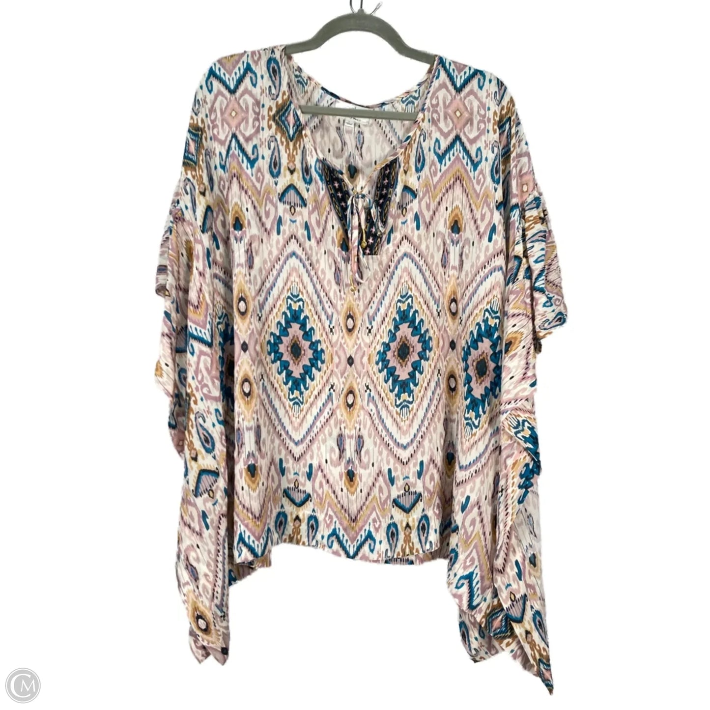 Blouse Short Sleeve By Johnny Was In Purple & Tan, Size: L