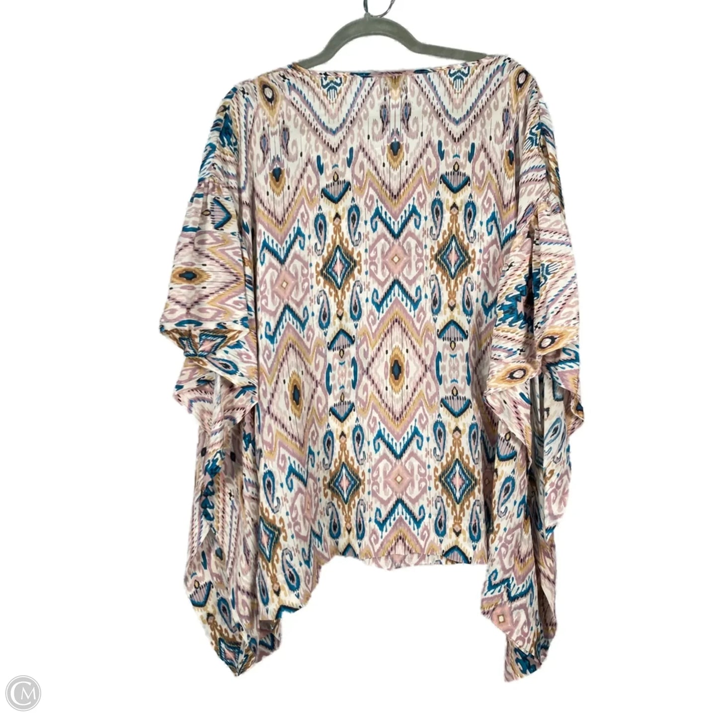 Blouse Short Sleeve By Johnny Was In Purple & Tan, Size: L