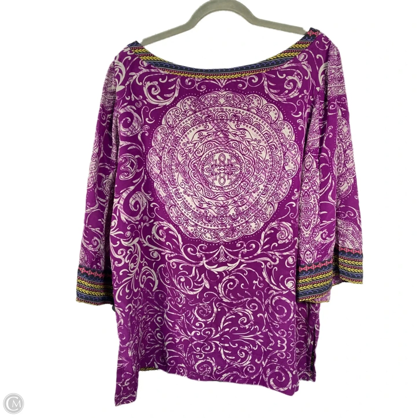 Blouse Short Sleeve By Soft Surroundings In Purple, Size: Xl