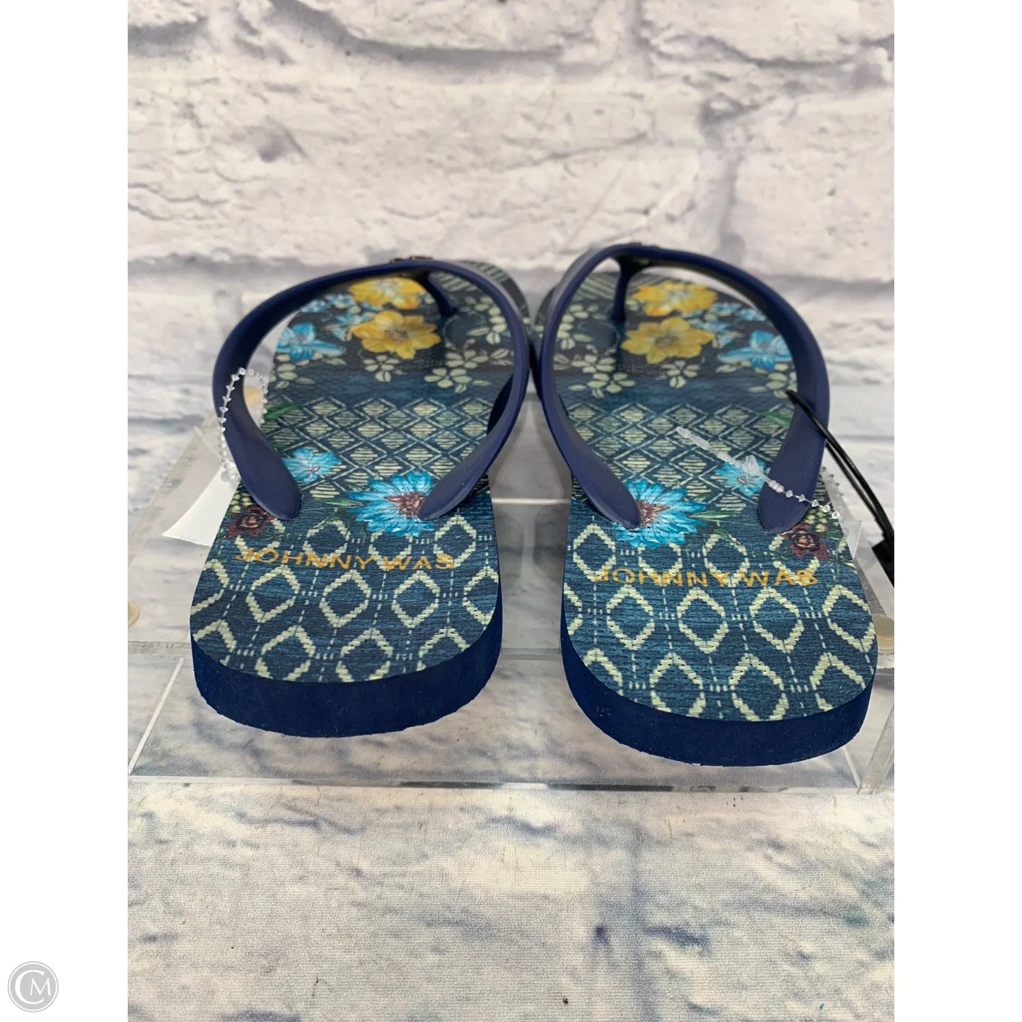 Sandals Flip Flops By Johnny Was In Blue, Size: 7