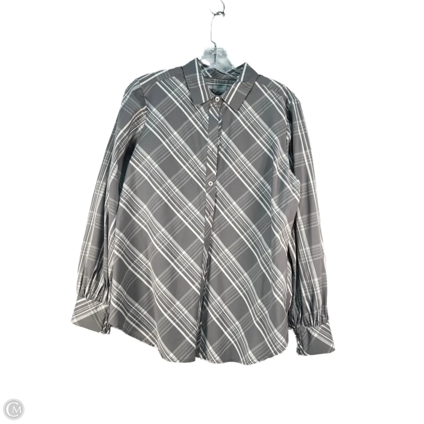 Top Long Sleeve By Chicos In Grey, Size: M