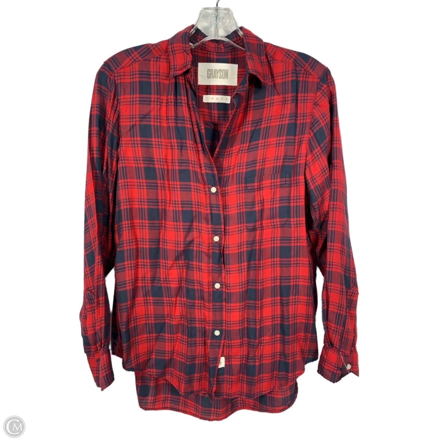 Top Long Sleeve By Grayson In Blue & Red, Size: Xs