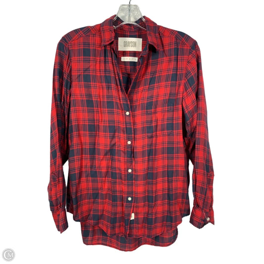 Top Long Sleeve By Grayson In Blue & Red, Size: Xs