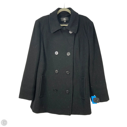 Coat Peacoat By Calvin Klein In Black, Size: Xxl