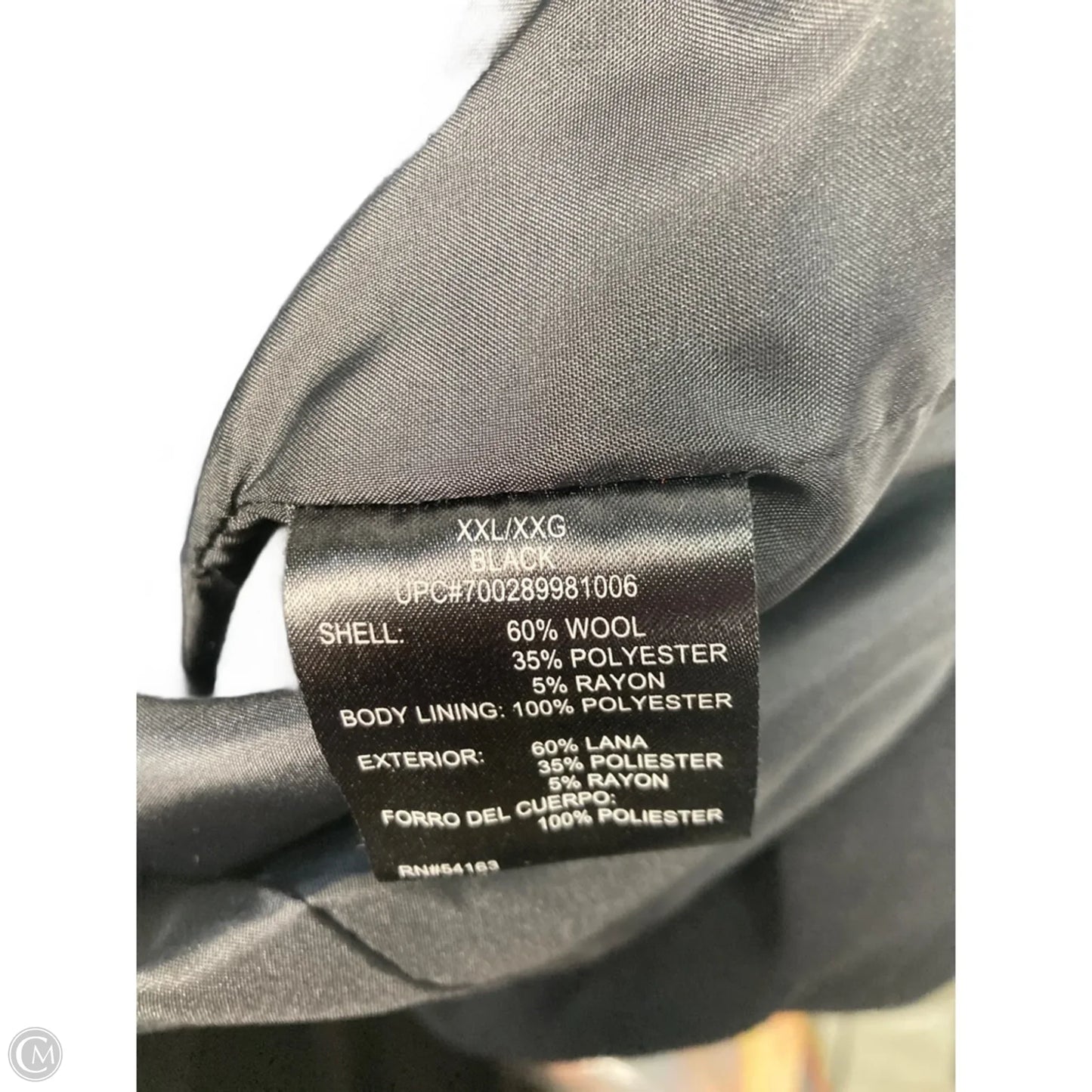 Coat Peacoat By Calvin Klein In Black, Size: Xxl