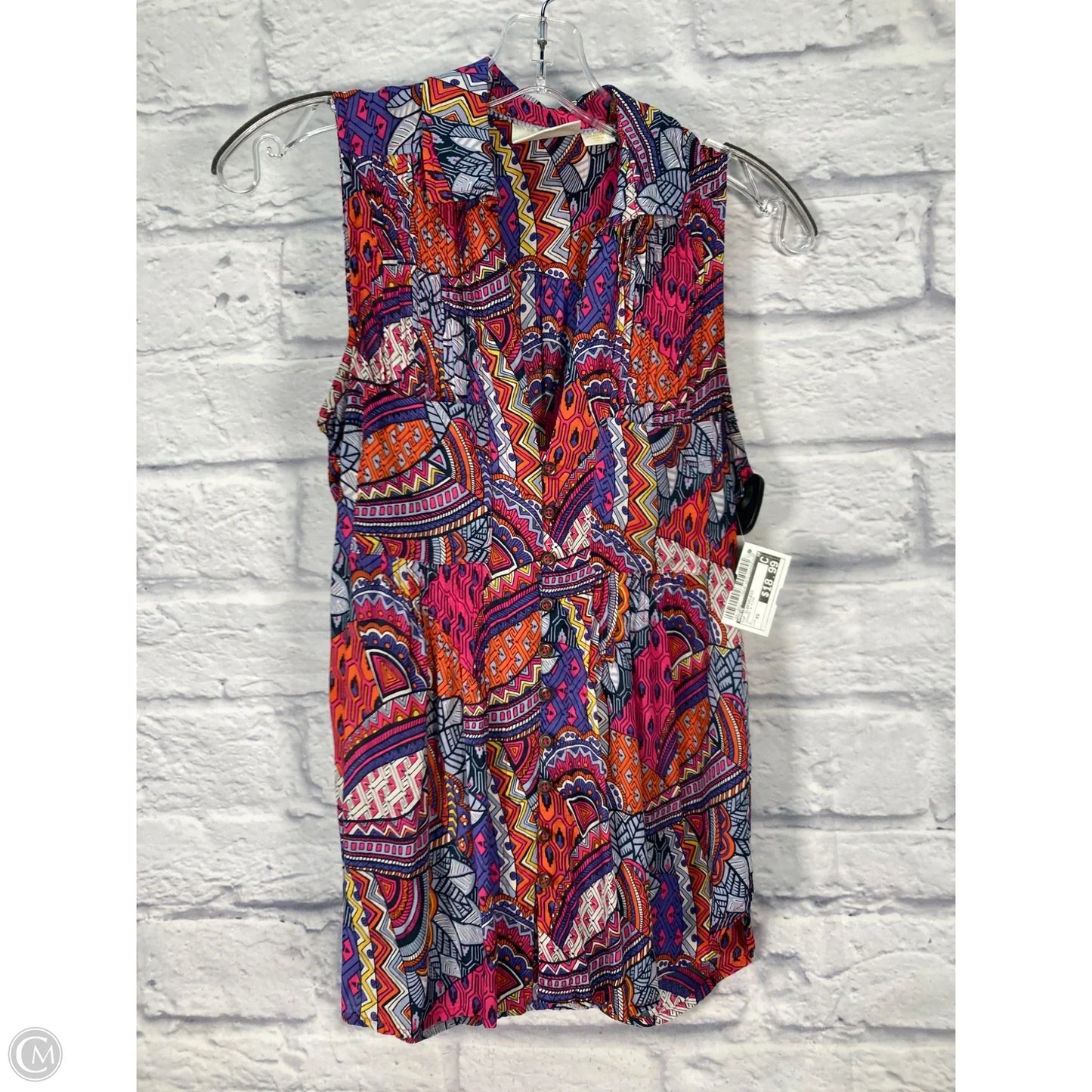 Top Sleeveless By Maeve In Orange & Pink, Size: Xs