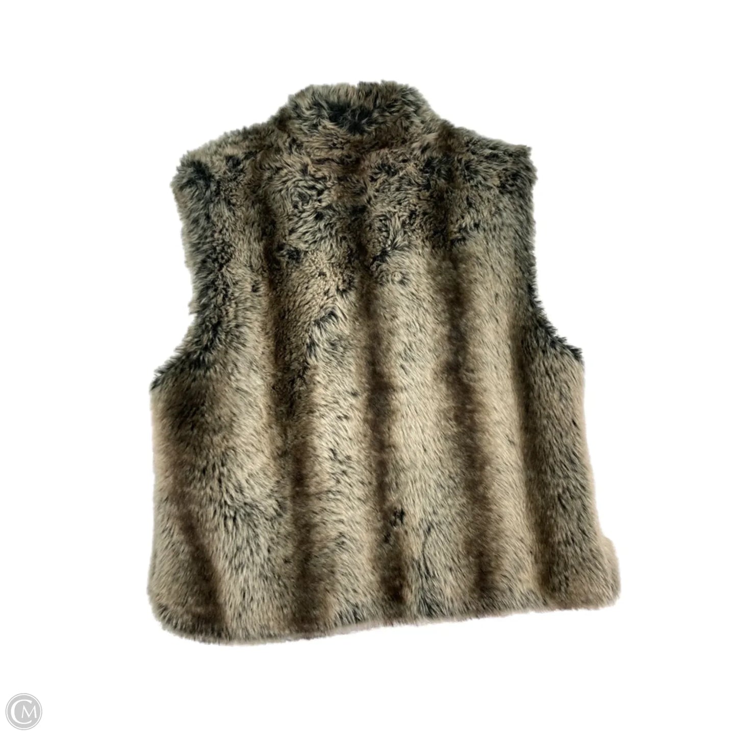 Vest Faux Fur & Sherpa By Clothes Mentor In Black & Brown, Size: Xl