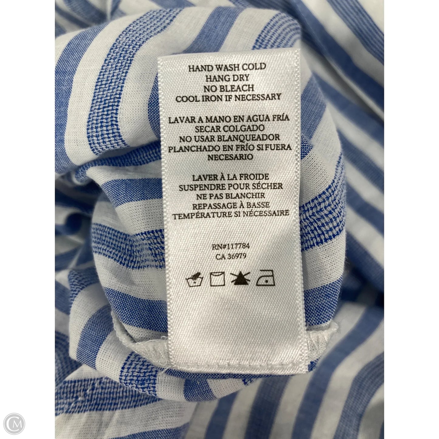 Tunic Long Sleeve By Rails In Blue & White, Size: Xs