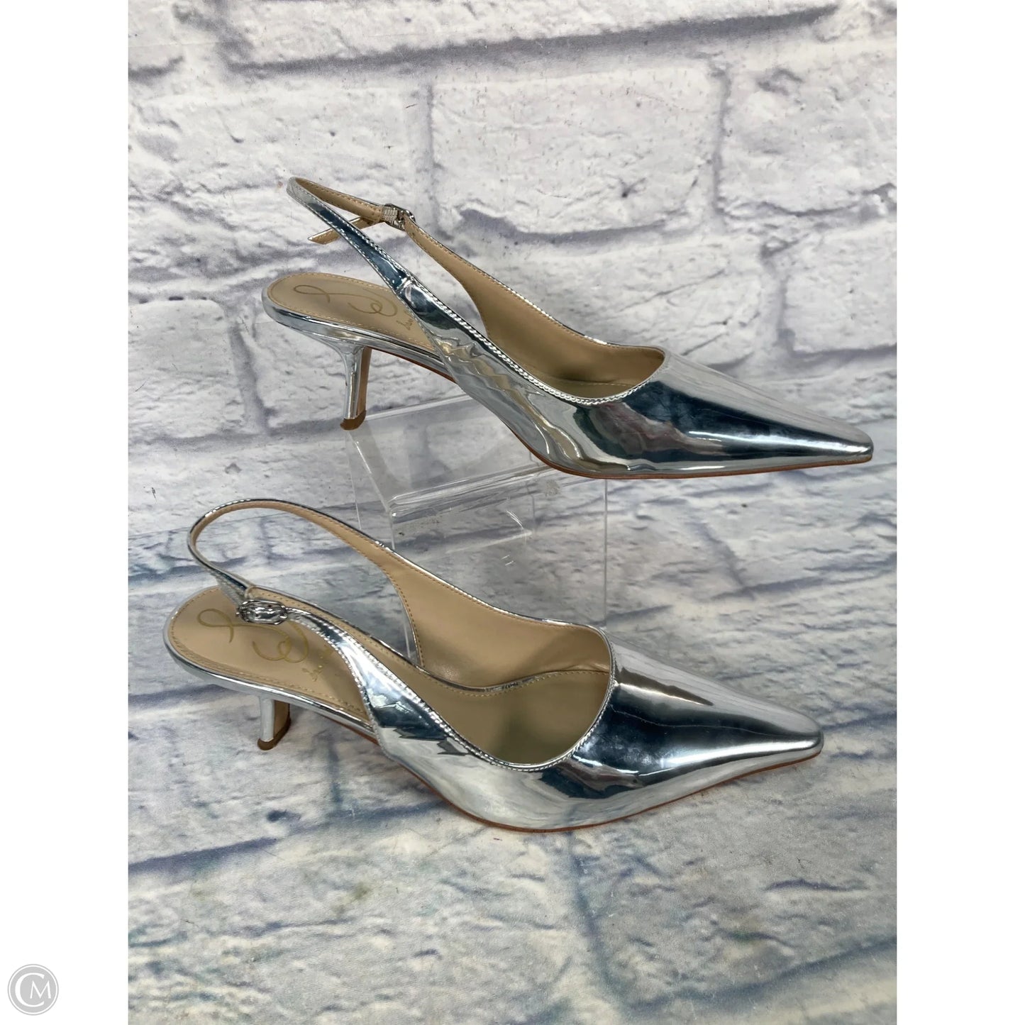 Shoes Heels Kitten By Sam Edelman In Silver, Size: 8