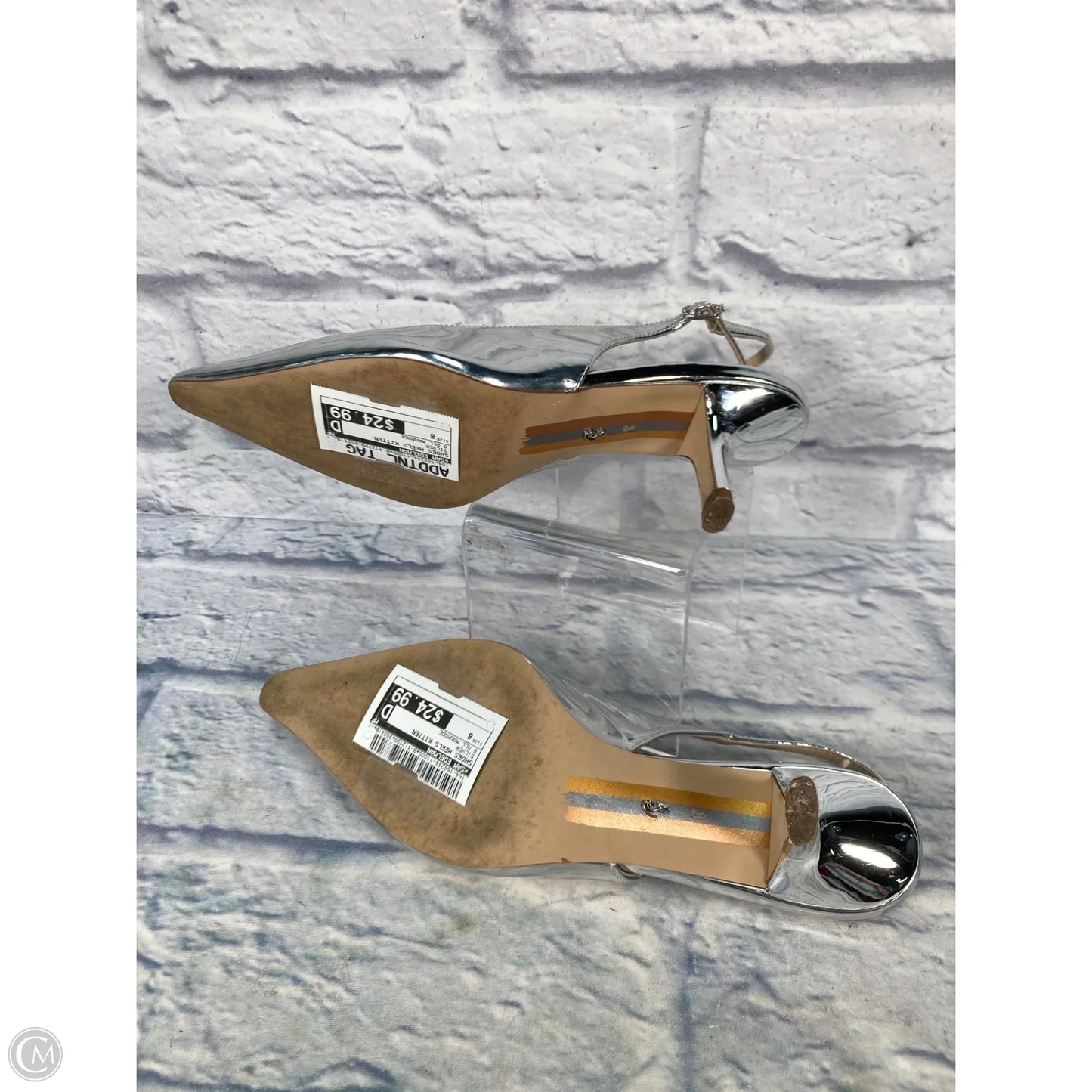 Shoes Heels Kitten By Sam Edelman In Silver, Size: 8