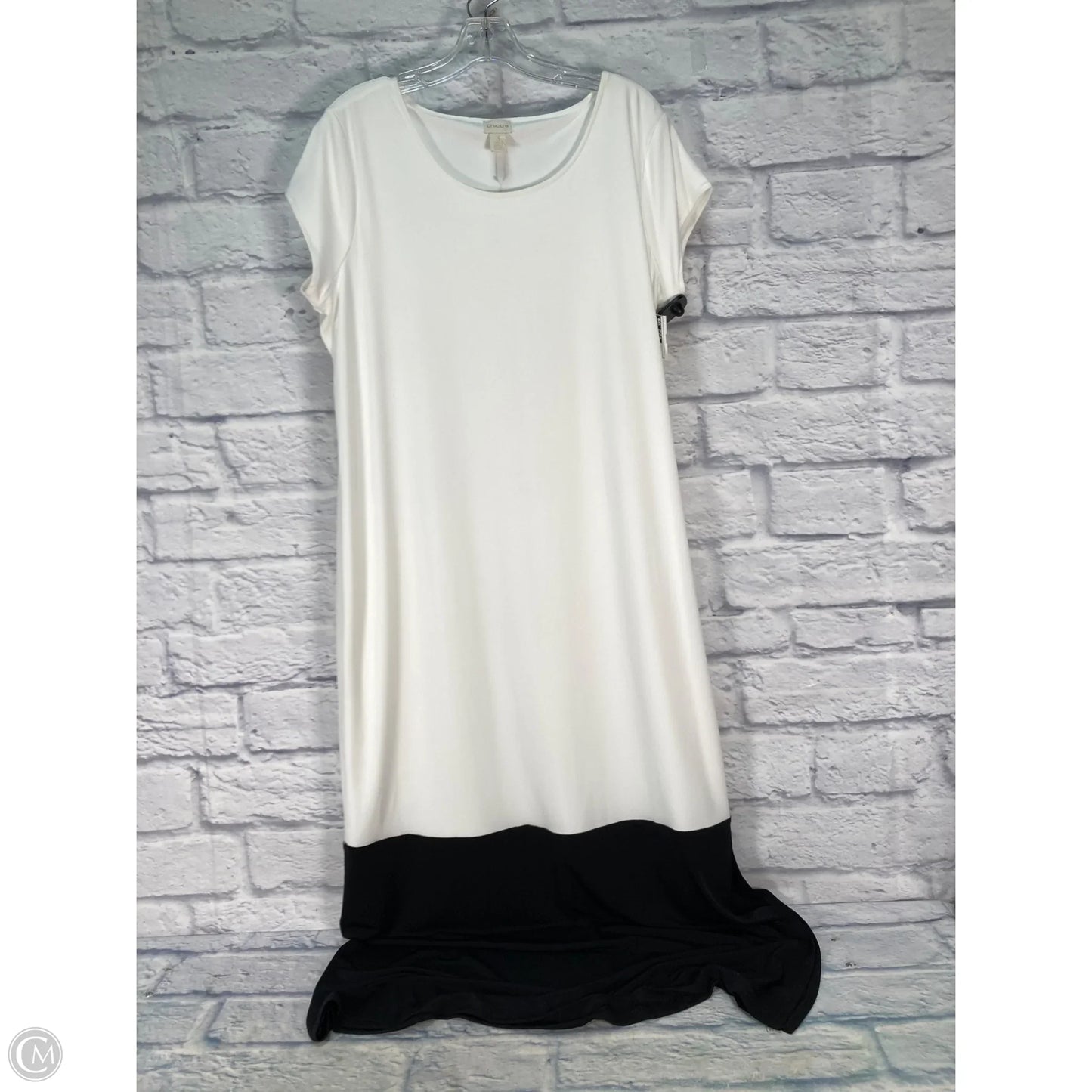 Dress Casual Maxi By Chicos In Black & White, Size: Xl