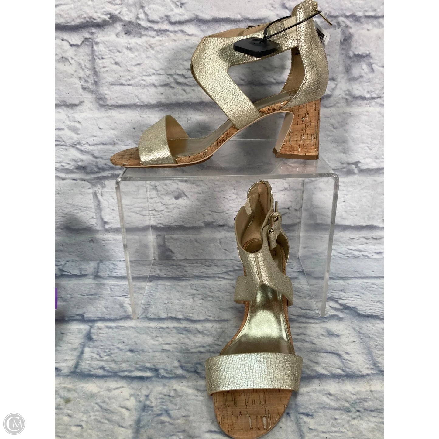 Sandals Heels Block By Donald Pliner In Gold, Size: 10